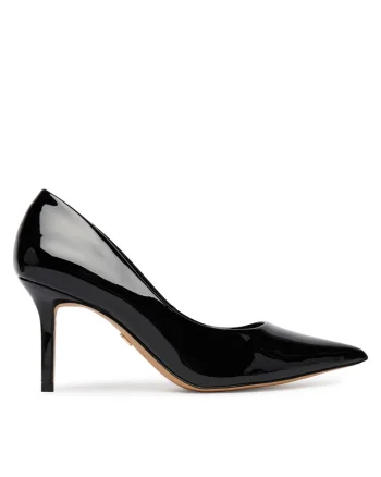 Pantofi dama,  stiletto, negru, piele ecologica