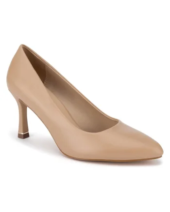 Pantofi dama,  stiletto, bej, piele ecologica