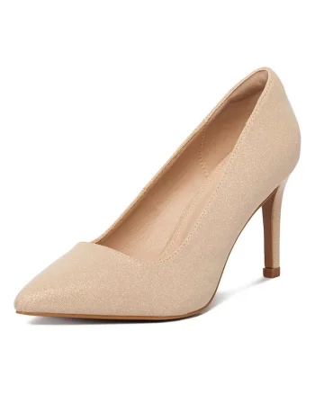 Pantofi dama  stiletto bej, Bej