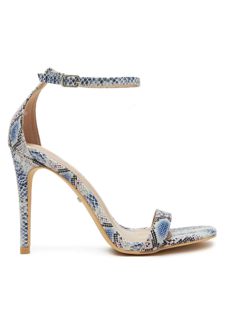 Sandale dama,  stiletto, multicolor, material sintetic