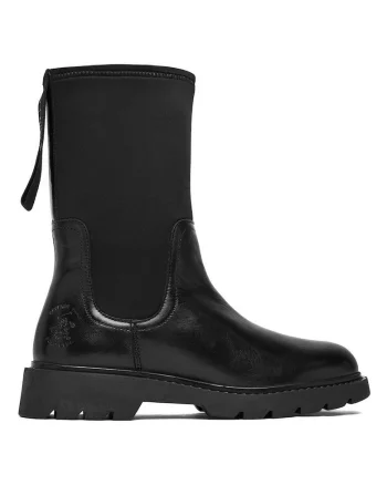 Botine dama,  piele naturala, negru, cu fermoar