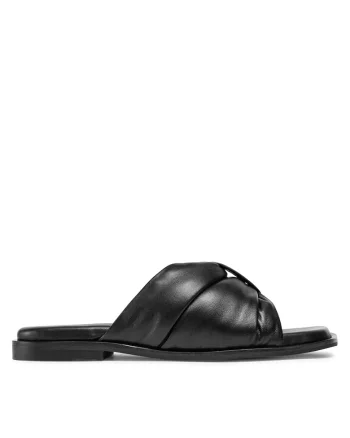 Papuci dama,  piele naturala, negru, usori, confortabili,
