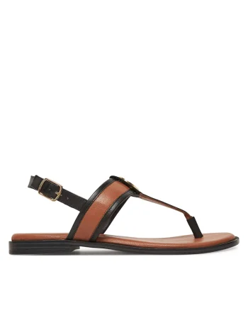 Sandale dama,  piele naturala, negru/maro