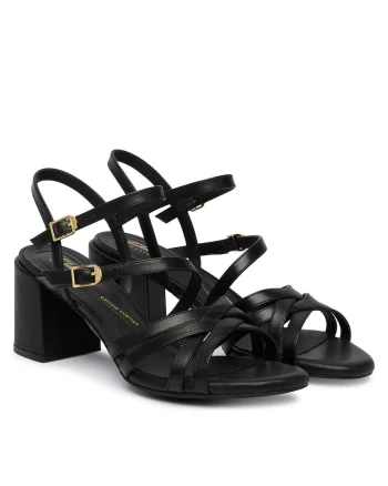 Sandale dama  piele naturala, negru, clasic, Negru