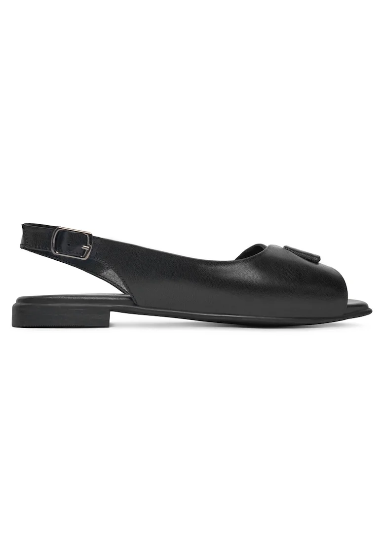 Sandale dama,  piele naturala, negre, inchidere cu catarama