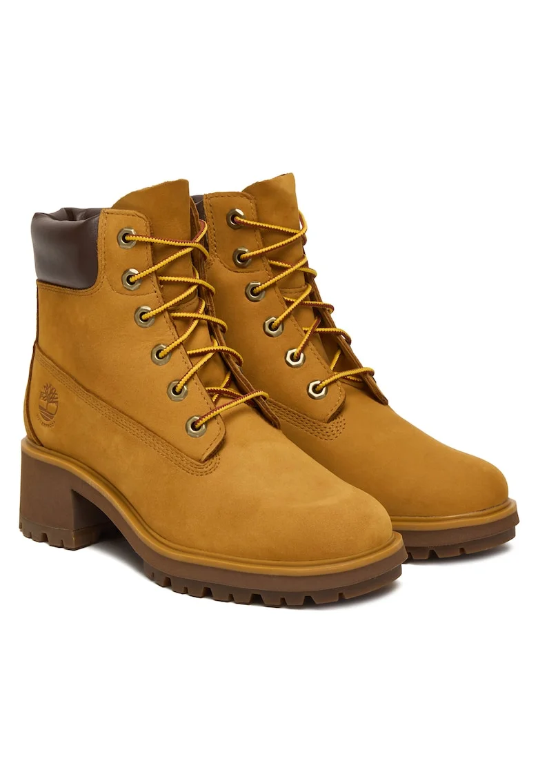 Ghete dama,  piele naturala, galben, toc clasic,