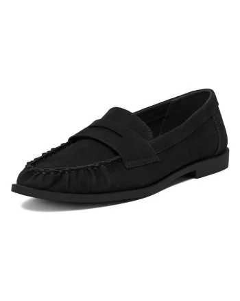 Mocasini pentru dama,  textil, negru
