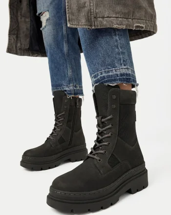 Ghete dama, G-Star Raw, piele naturala, fermoar, gri,