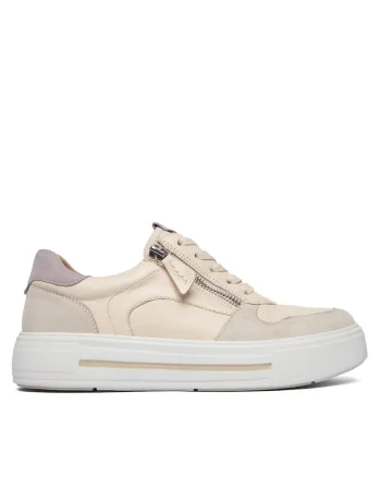 Pantofi dama,  piele naturala, fermoar, bej