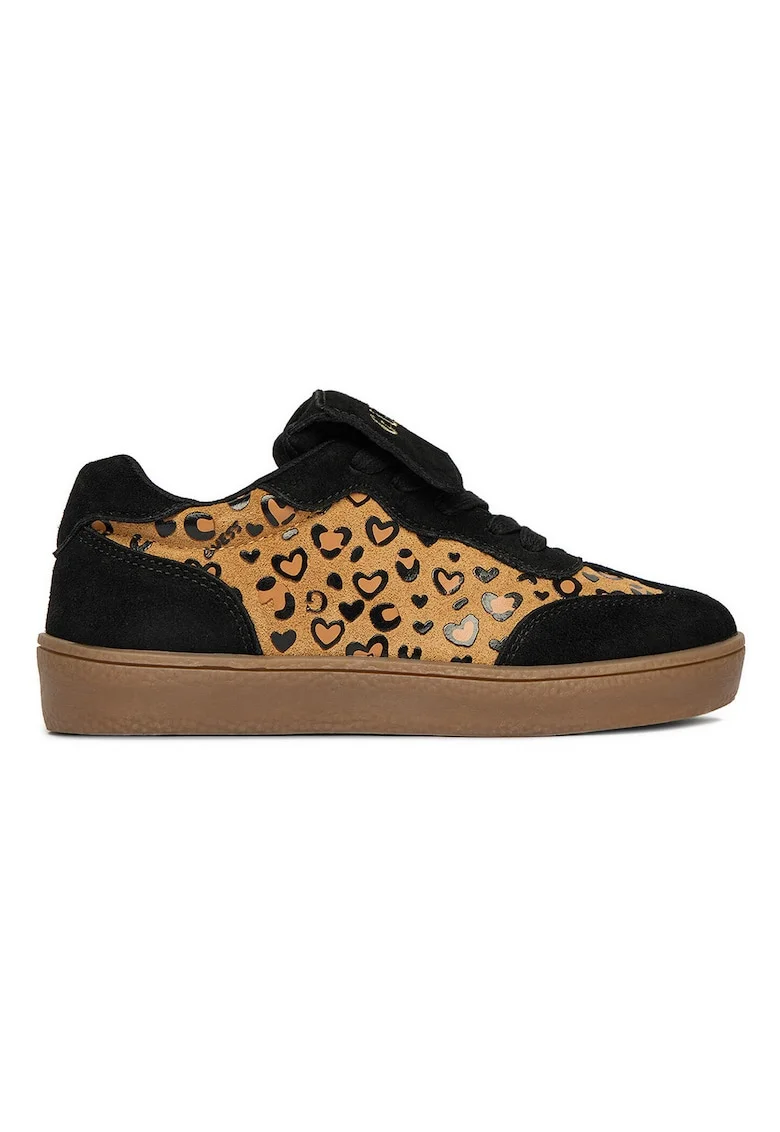 Adidasi Fete,  piele naturala, negru\maro