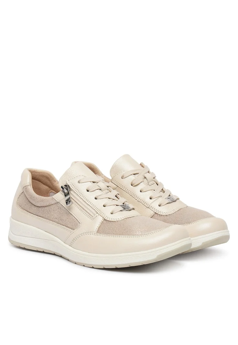 Pantofi dama,  piele naturala, bej, confortabili,