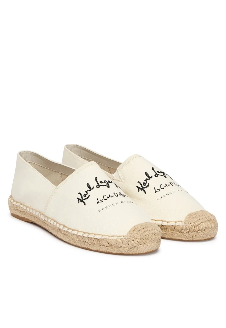 Espadrile dama,  tesatura, bej ecru,