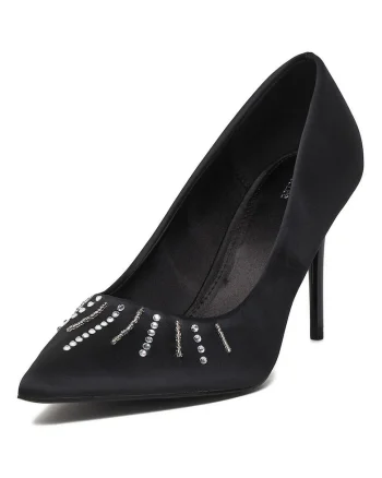 Pantofi eleganți  material textil, Negru