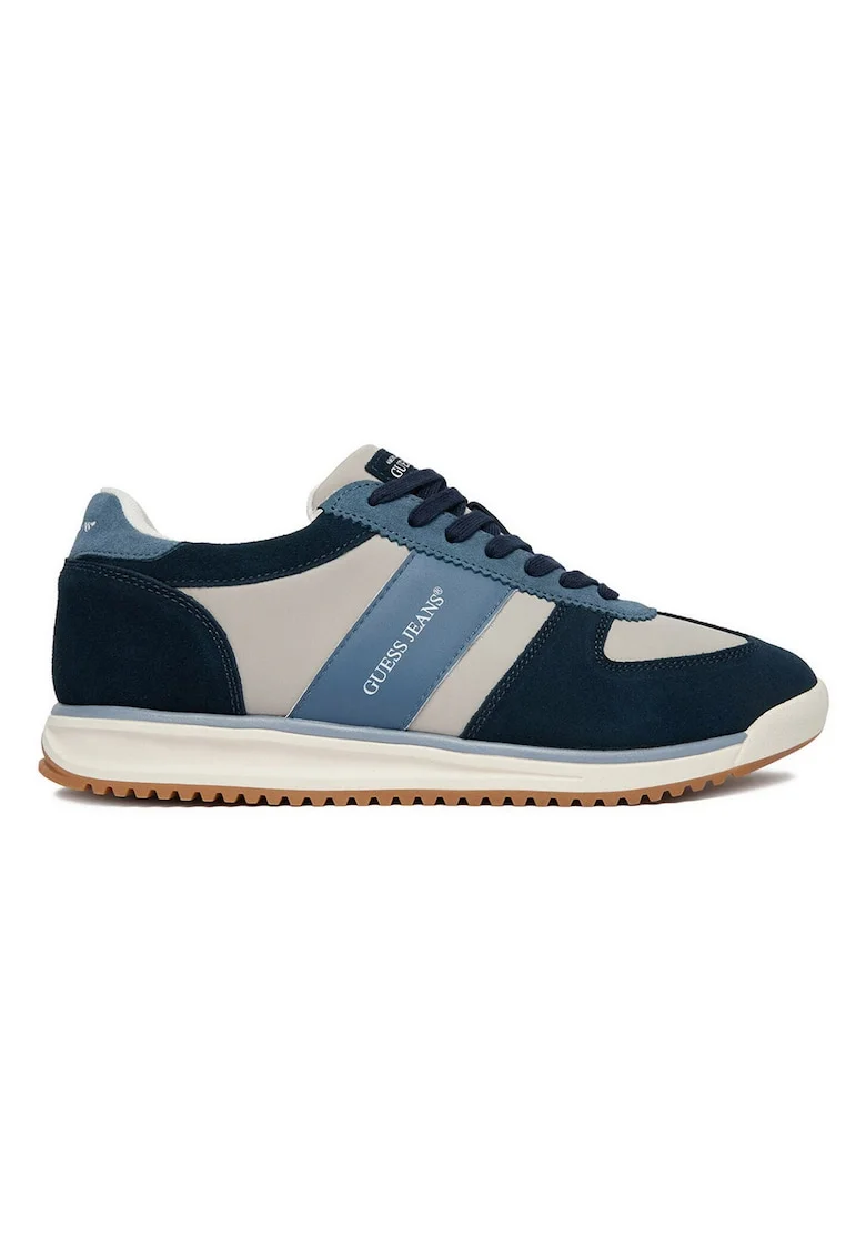 Adidasi barbati,  piele naturala, albastru,