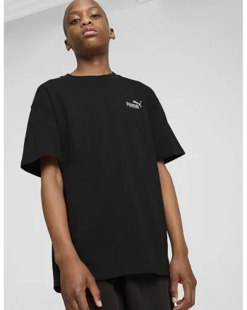 Tricou cu logo brodat ESS Small No. 1, Negru/Alb optic