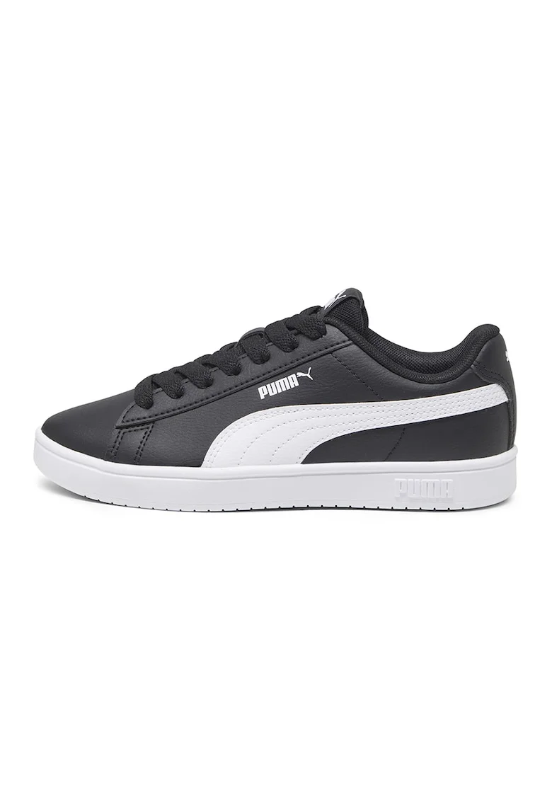 Pantofi sport Rickie Classic de piele ecologica si material textil, Alb/Negru stins
