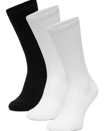 Sosete lungi unisex,  alb, set 3 perechi, 39-42