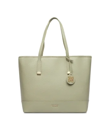 Geanta shopper  verde, One Size INTL, cu saszeta dopinata