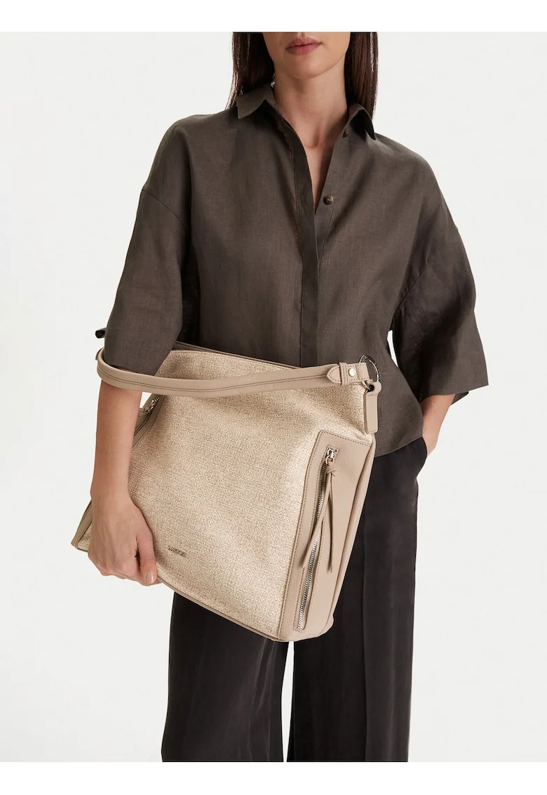 Geanta dama,  tkanina, bej, One Size INTL