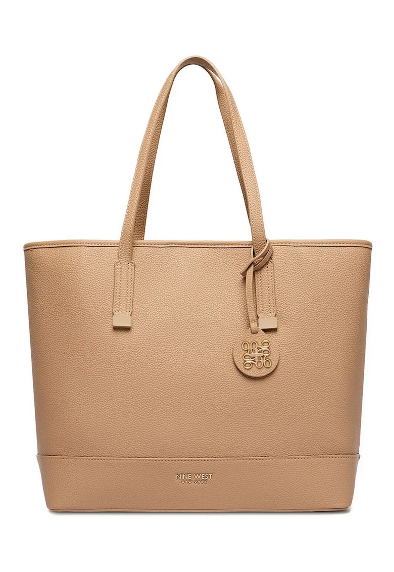Geanta shopper  bej, One Size INTL, cu saszeta dopinata