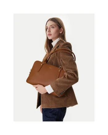 Geanta dama,  piele naturala, maro, One Size INTL