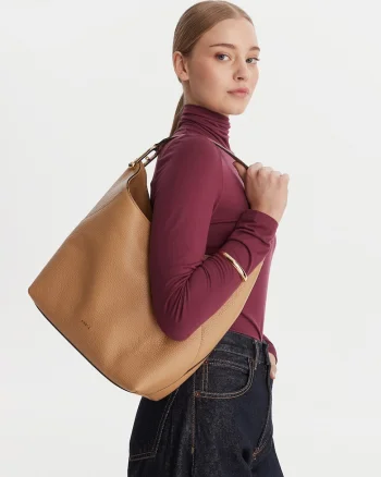 Geanta dama,  piele naturala, maro, One Size INTL