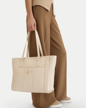 Geanta shopper,  bej, One Size INTL