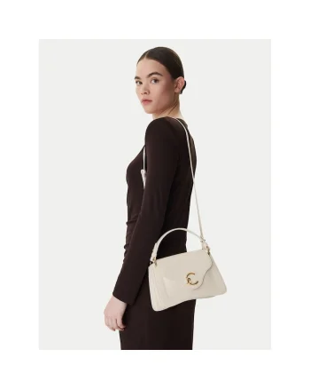 Geanta dama,  piele naturala, bej, One Size INTL, set cu sac de praf