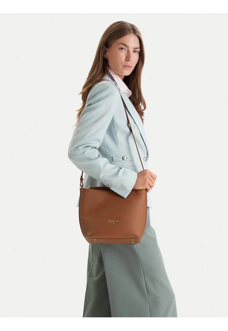 Geanta dama,  piele naturala, maro, One Size INTL