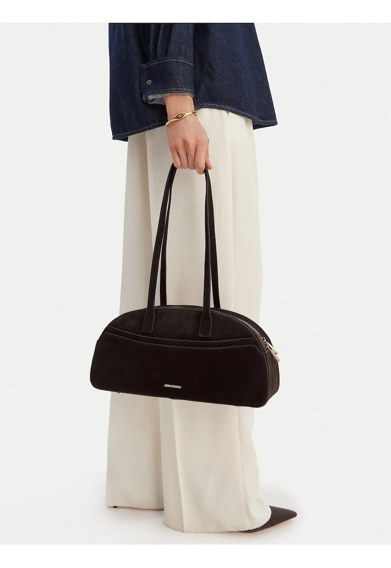 Geanta dama,  piele naturala, maro, One Size INTL