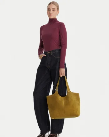 Geanta dama,  piele naturala, multicolor, One Size INTL, set cu sac de praf si poseta detasabila