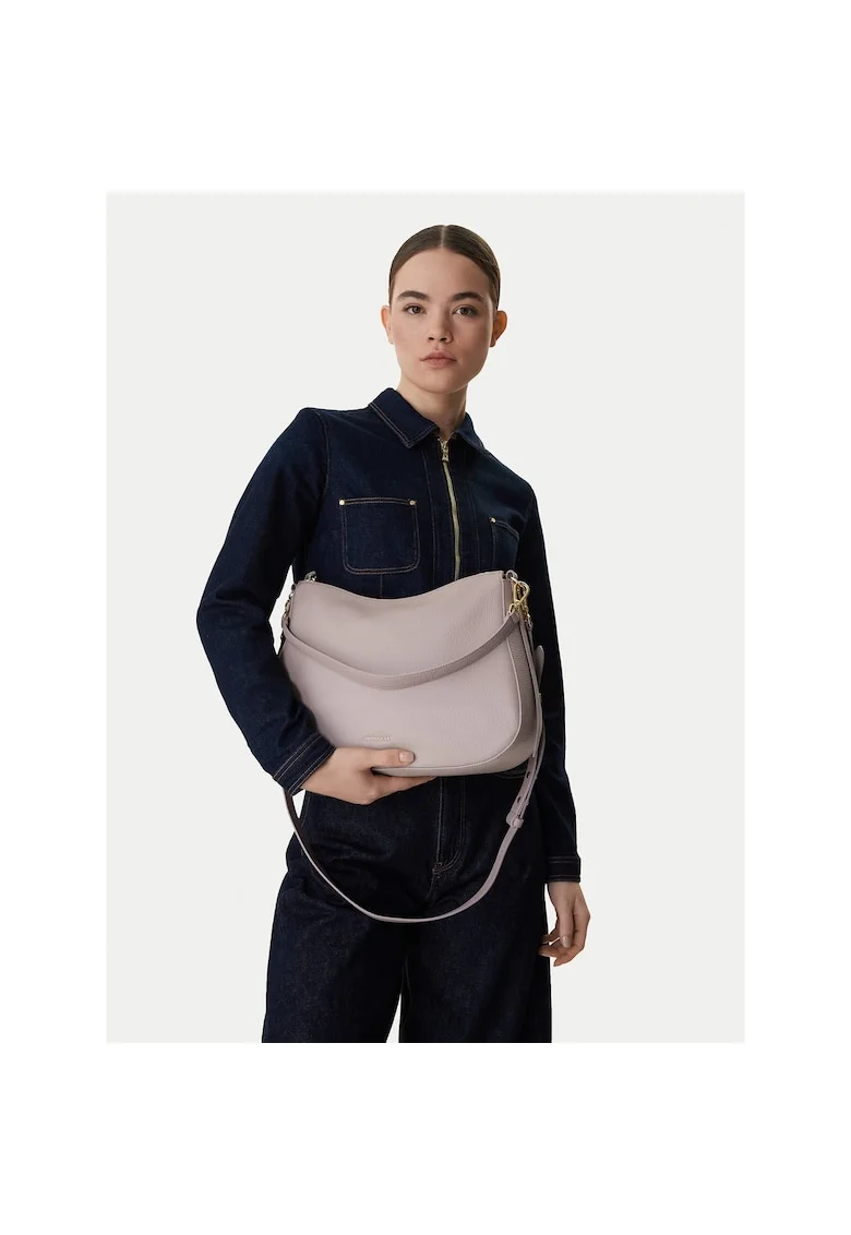 Geanta dama,  piele naturala, gri, One Size INTL
