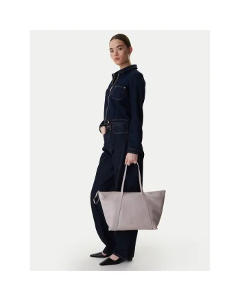 Geanta dama,  piele naturala, gri, One Size INTL