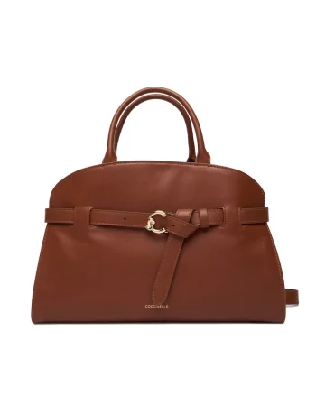Geanta dama,  piele naturala, set cu sac de protectie, Maro
