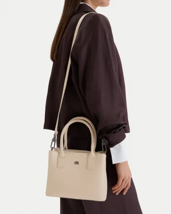 Geanta dama,  tkanina, bej, One Size INTL