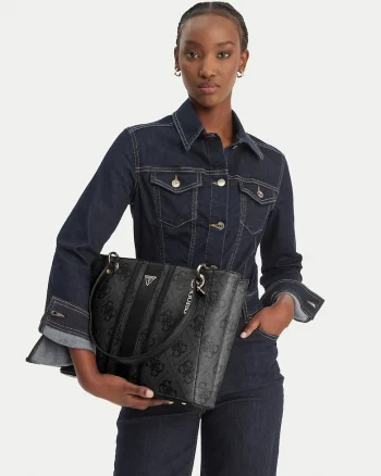 Geanta  ecologica, gri, dimensiune mare, set cu sac de praf