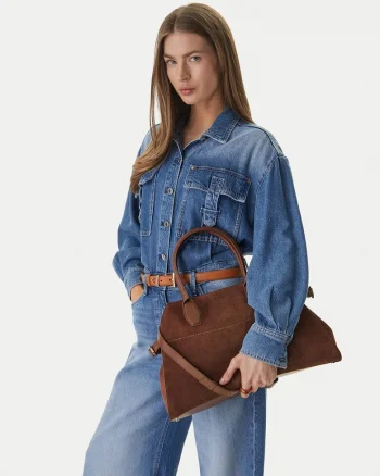 Geanta dama,  maro, piele naturala, One Size INTL