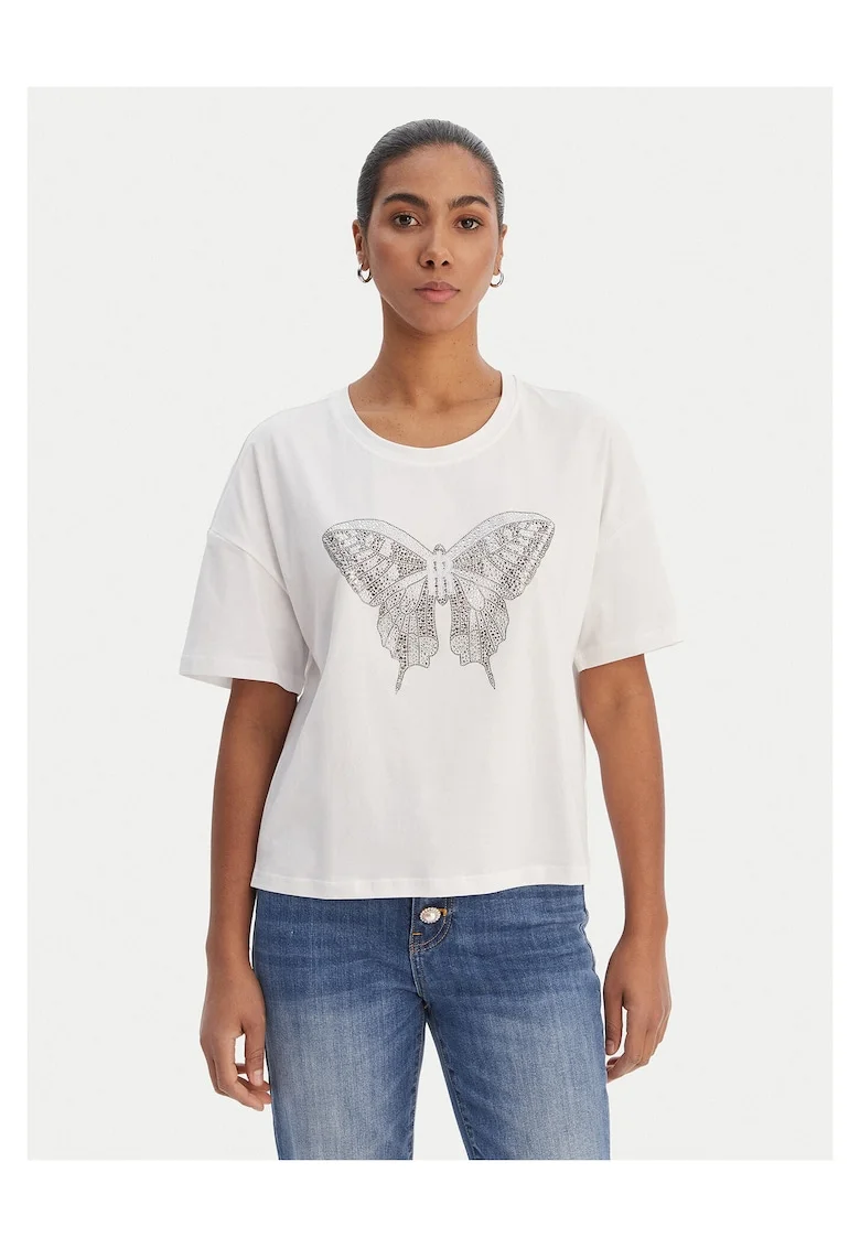 Tricou dama  Bumbac/Elastan, Alb