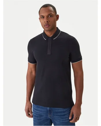 Tricou barbati,  slim fit, bleumarin, bumbac,