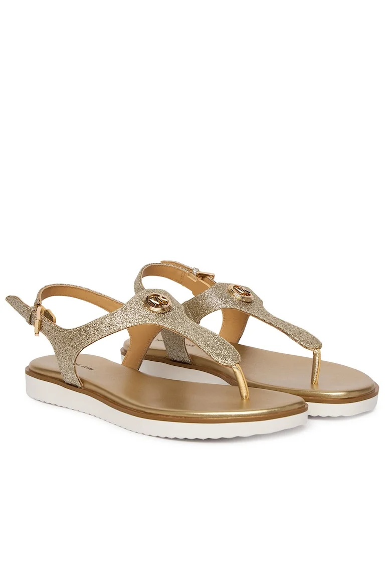 Sandale dama,  piele naturala, auriu, material sintetic