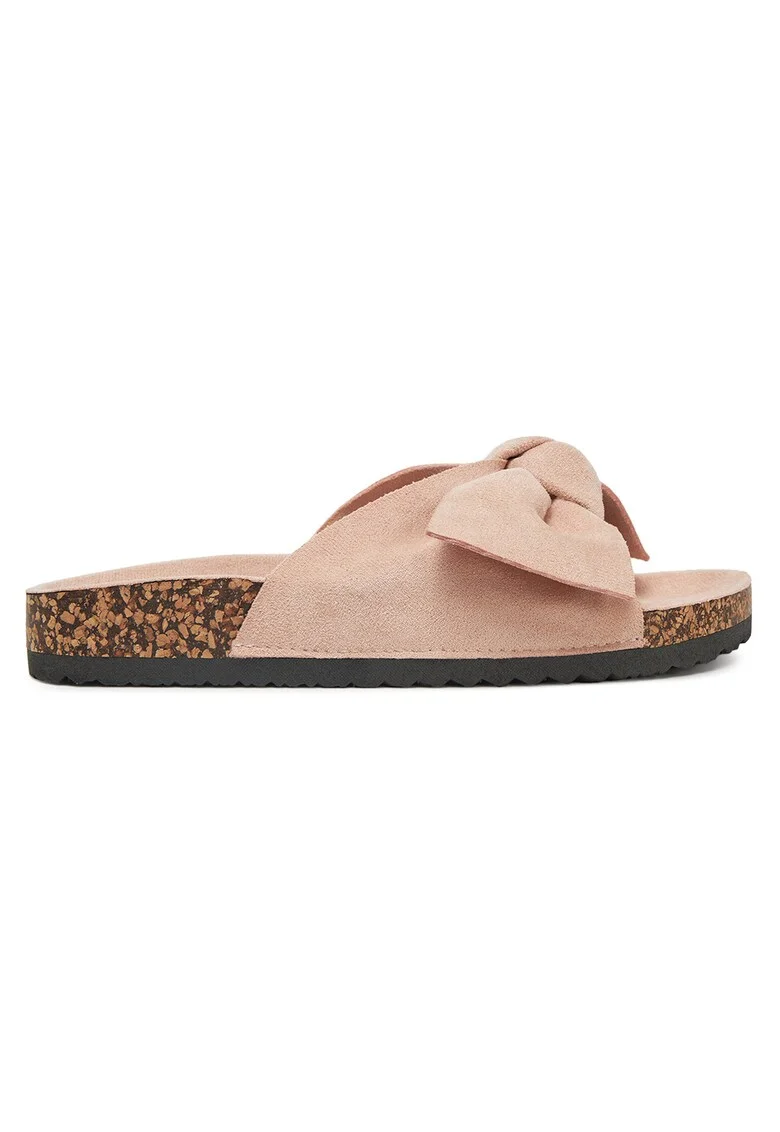 Papuci dama,  Roz, Textil