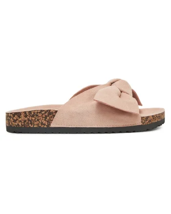 Papuci dama,  Roz, Textil