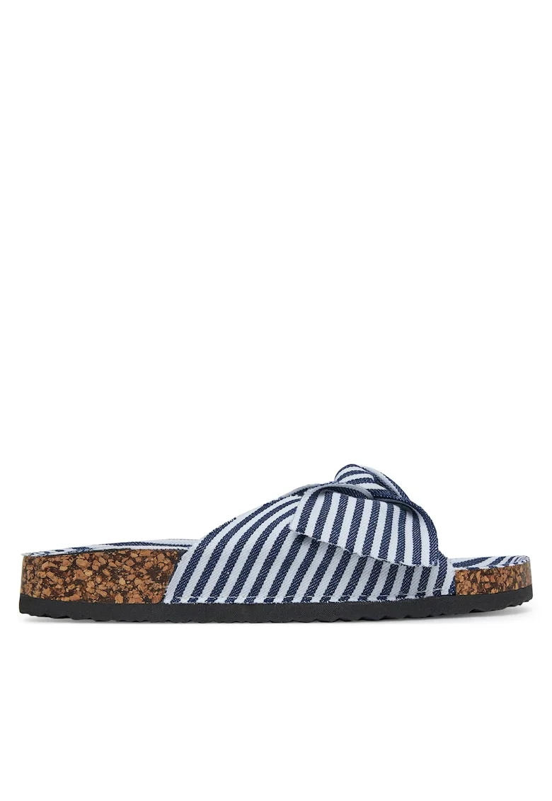 Papuci dama,  albastru, textil
