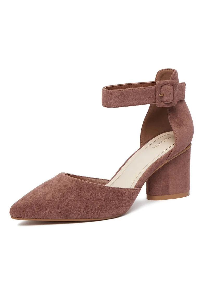 Pantofi dama,  textil, toc clasic, rosu