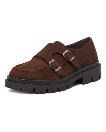Mocasini dama,  textil, maro, talpa groasa