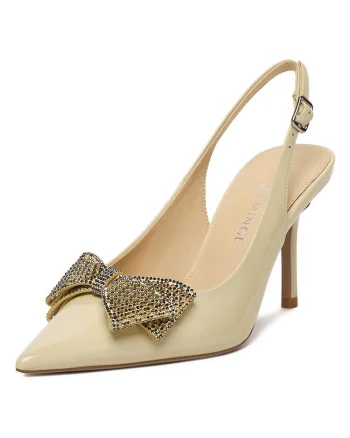 Pantofi eleganti pentru dama,  piele naturala, stiletto, bej