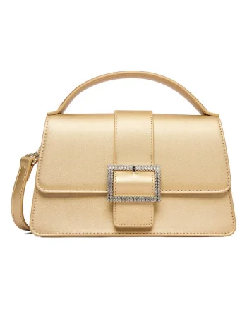 Geanta dama,  tkanina, auriu, One Size INTL, set cu sac impotriva prafului