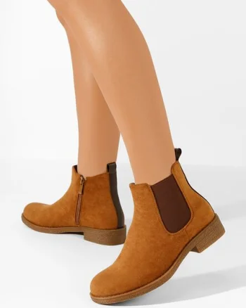 Ghete chelsea dama Relania camel