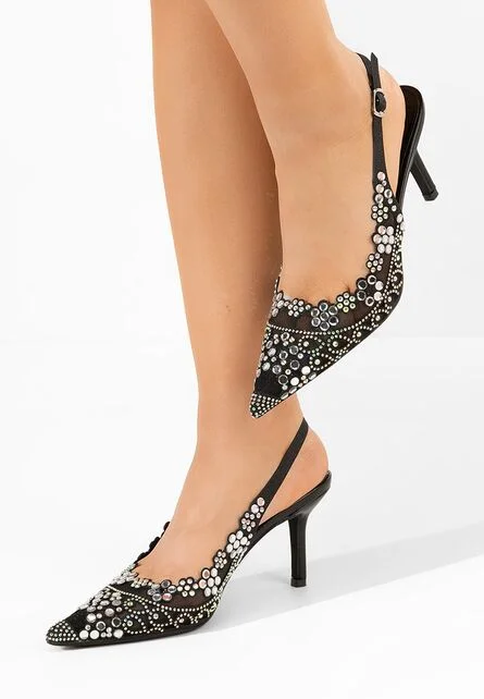 Pantofi slingback Tresia negri