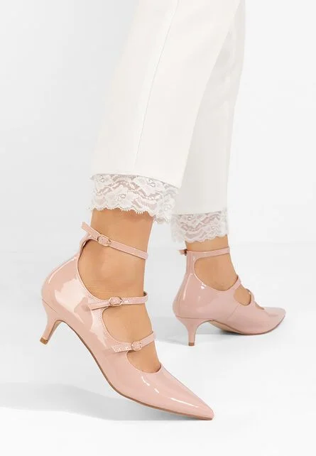 Pantofi cu toc subtire Ginny bej